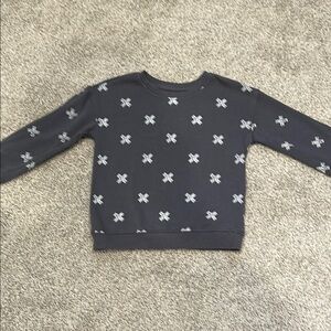Charcoal Kids Sweatshirt with Cross Pattern